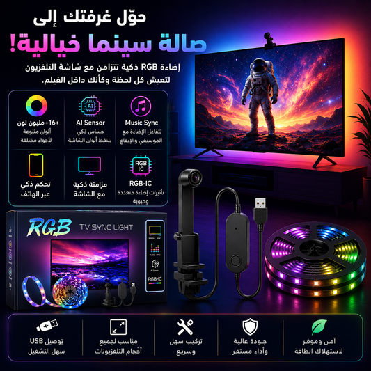 tv backlight led ليد شاشة تفاعلي يصل حتى 50 بوس