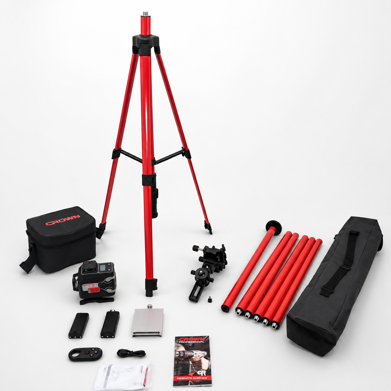 Niveau Laser Crown 4D 360° .16  lignesلين ,Avec Perche 5M