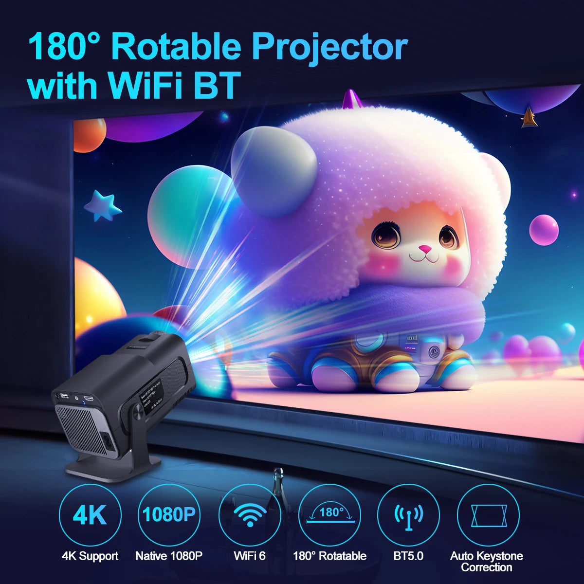 Projecteur Android 11 Wifi 6 أحدث نسخة (HY320 MINI)