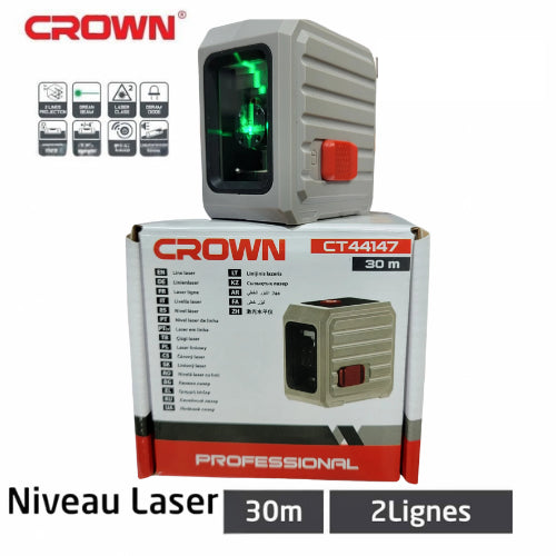 Niveau Laser Crown 4D 360° .16  lignesلين ,Avec Perche 5M
