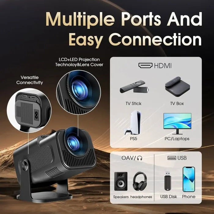 Projecteur Android 11 Wifi 6 أحدث نسخة (HY320 MINI)