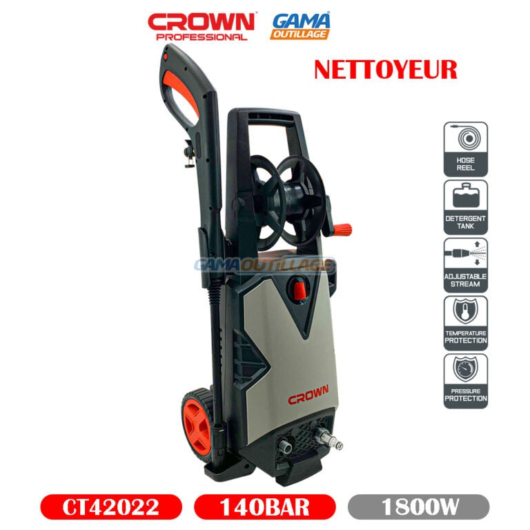Nettoyeur Haute Pression 1800W 140Bar CROWN حجم كبير